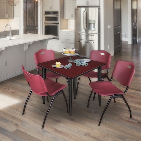 Regency Kahlo Square Table & Chair Sets, 42 W, 42 L, 29 H, Wood, Metal, Plastic Top, Mahogany TPL4242MHBK47BY